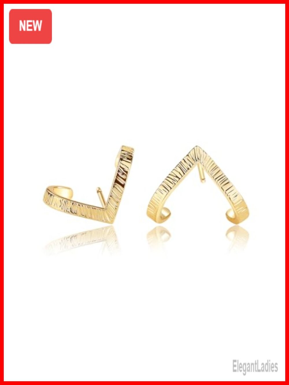 14K Gold Plated Triangular Stud Earrings Sterling Silver Post Hypoallergenic